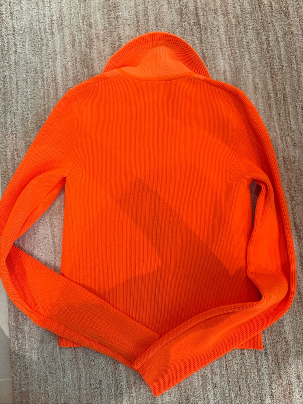 Neon Orange Ribbed Zip-Back jacket - Picture 3 of 3